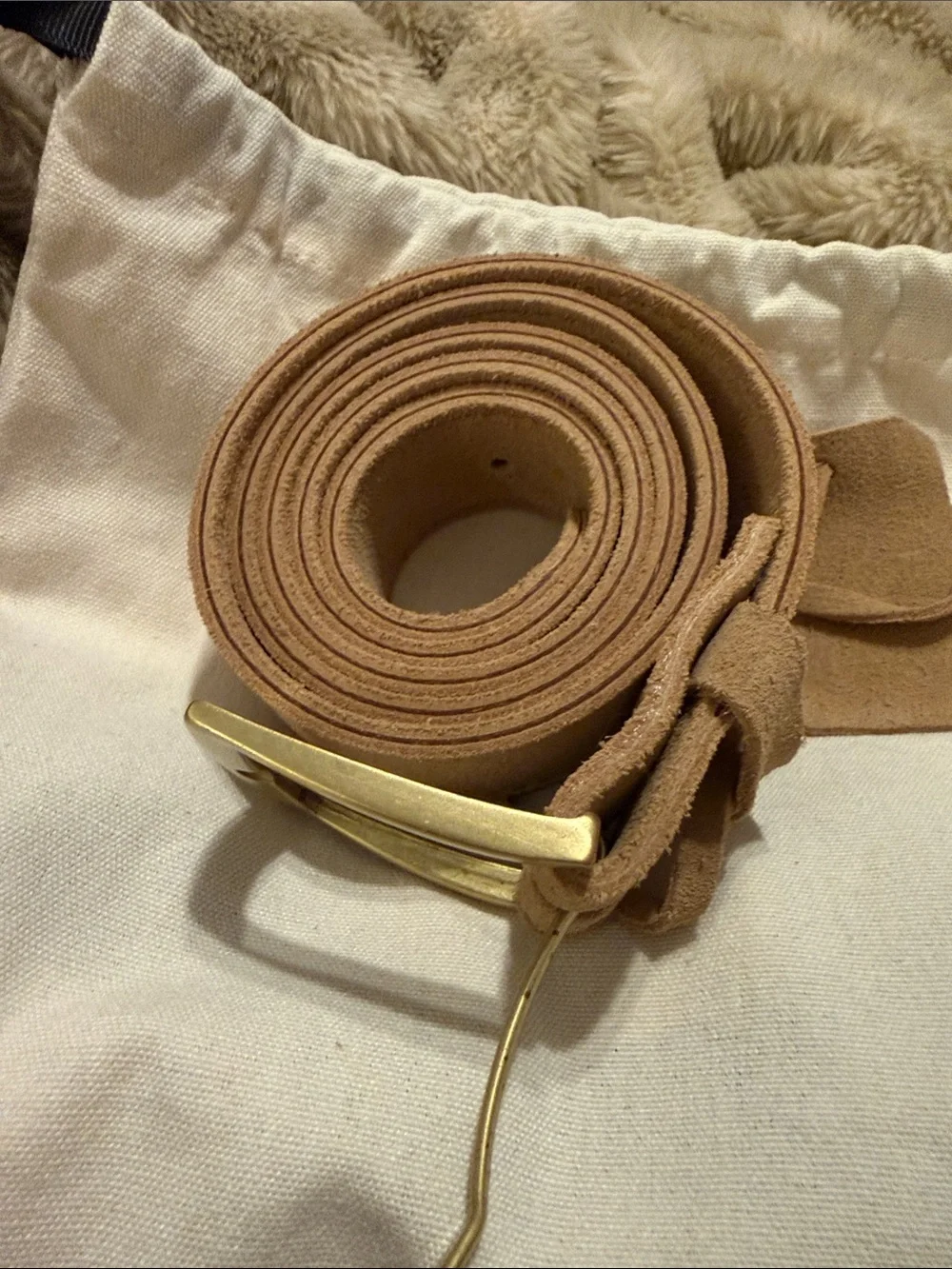 Nisolo Men’s Owen Suede Leather Belt 2.0 in Linen size small NWT